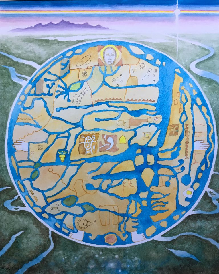 Ancient Aquifer, Giclée from original watercolor, 25 x 20 framed print at Art Etc, Chico