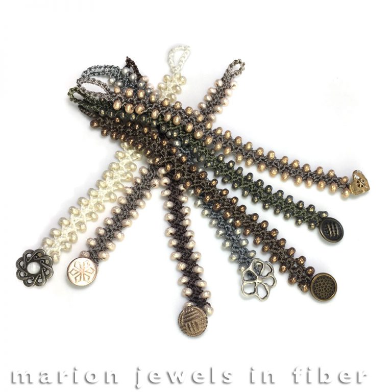 Turkish Bead Crochet Bracelets - Nylon cord, miyuki baroque pearl beads, Italian metal buttons - Single wrap $19. Available or made to order in many colors and length. Turkish Bead Crochet Bracelets - Nylon cord, miyuki baroque pearl beads, Italian metal buttons - Single wrap $19. Available or made to order in many colors and length.