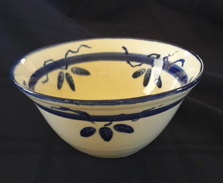 porcelain bowl - hand painted with Mason Stains $35