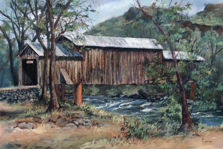 The Covered Bridge 12x18 canvas 768x512
