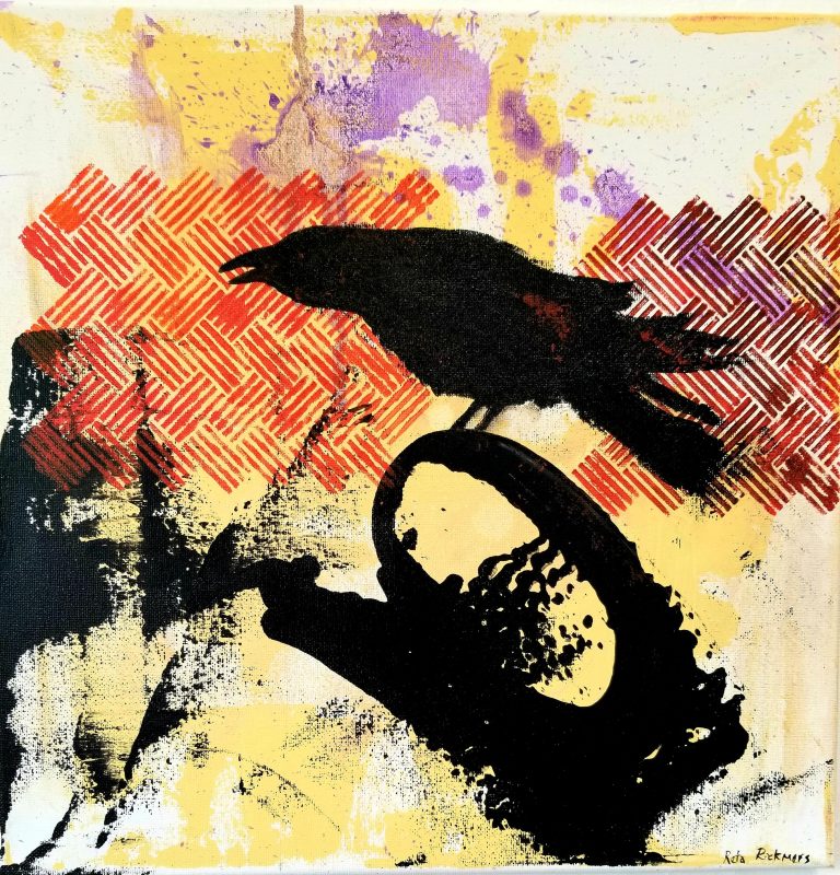 Waverider, acrylic on canvas, 14x14, SOLD