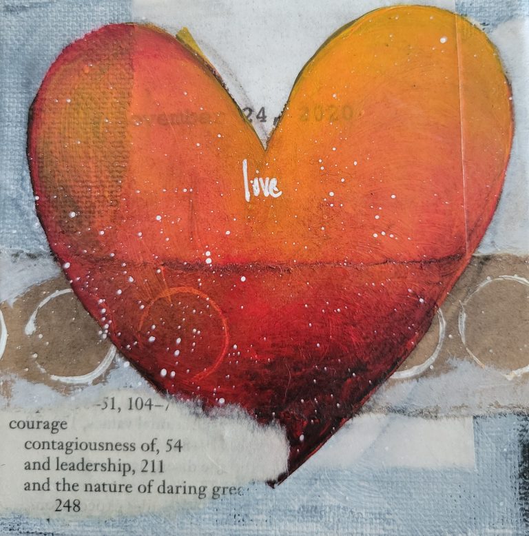 Put a little love in your heart! / Mixed media on canvas / 4' x 4' / NFS