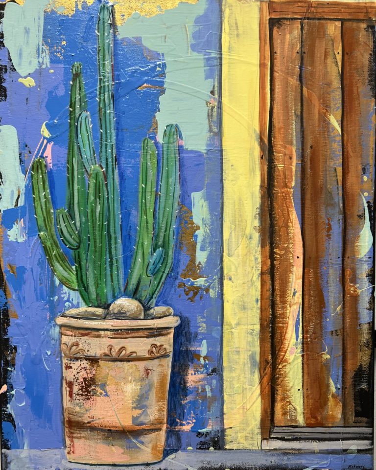 Southwest Door with Cactus