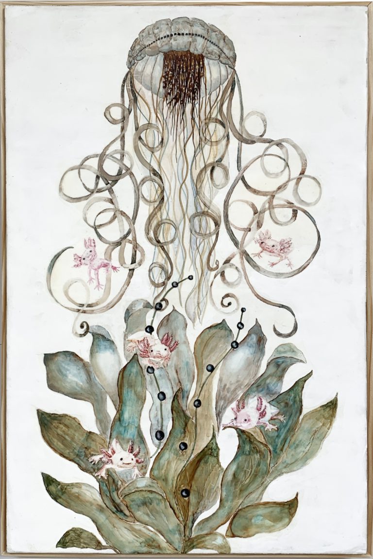 Axolotls 24"x16". 600.