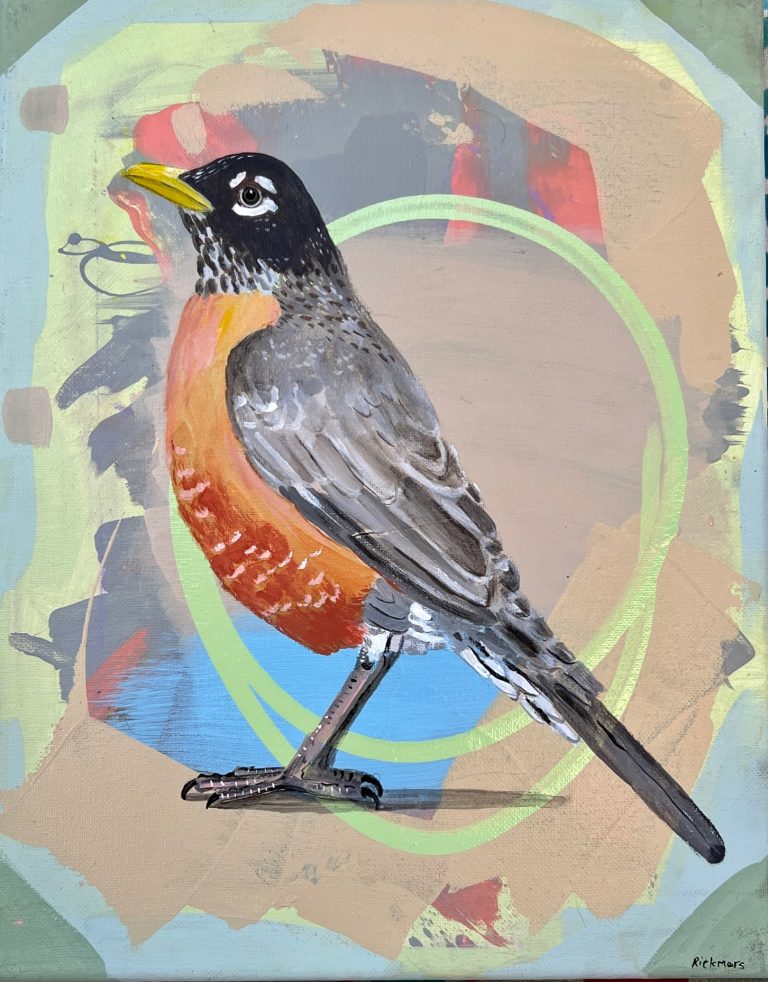 Robin Redbreast, 9x12, acrylic on canvas