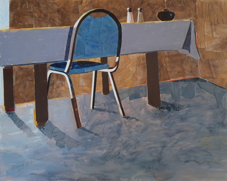 'blue chair'
