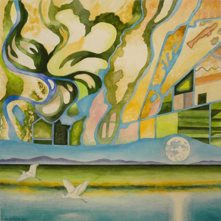 Tapestry Horizon I, Giclée from original watercolor, 20 X 20 bare print $149.