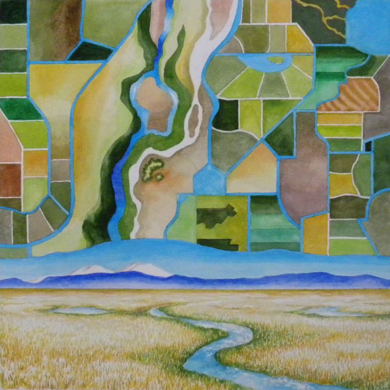 Tapestry Horizon II, Giclée from original watercolor, 20 X 20 bare print $149.