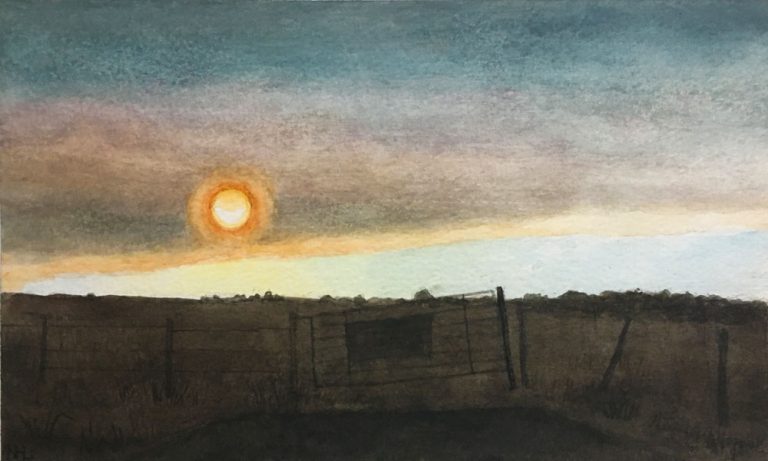 End of the Road - Watercolor, 6 x 10, 15 x 19 framed, $275.