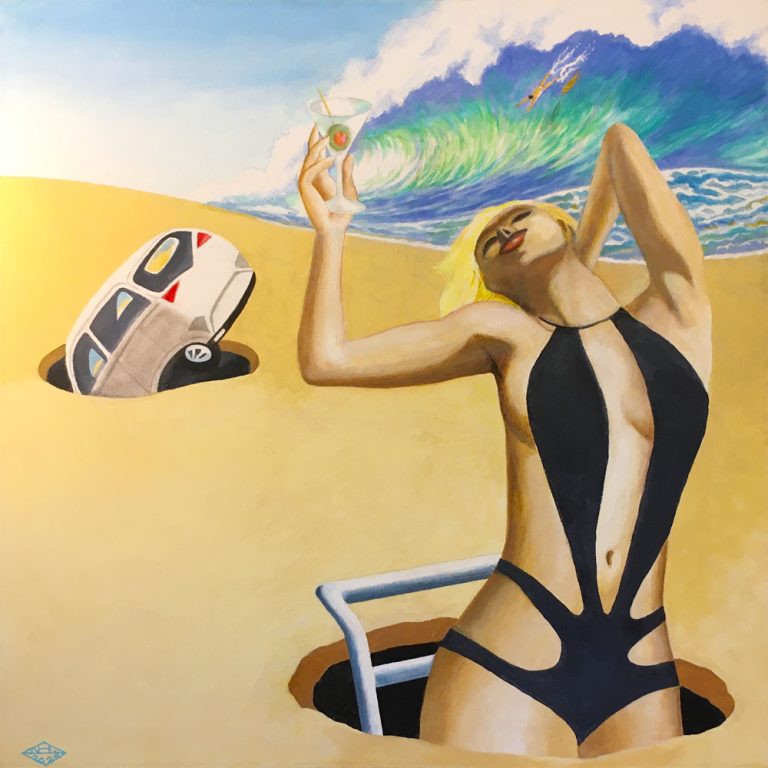 Swallowed Up - 2024, Acrylic on Canvas, 30 x 30 inch, $1200