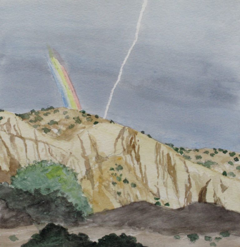 Atmospherics - Watercolor, 8 x 8, 15 x 19 framed, $275. 7 x 7 Giclée Print with 13 x 13 frame, $59.