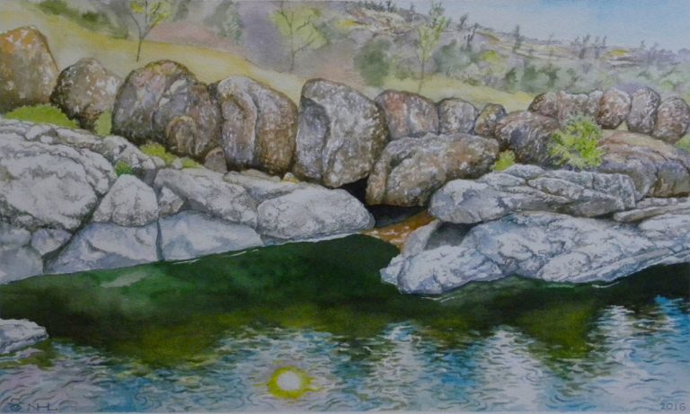 Bear Hole - ChicoScape Series, Watercolor, 12 x 20, Original $500.