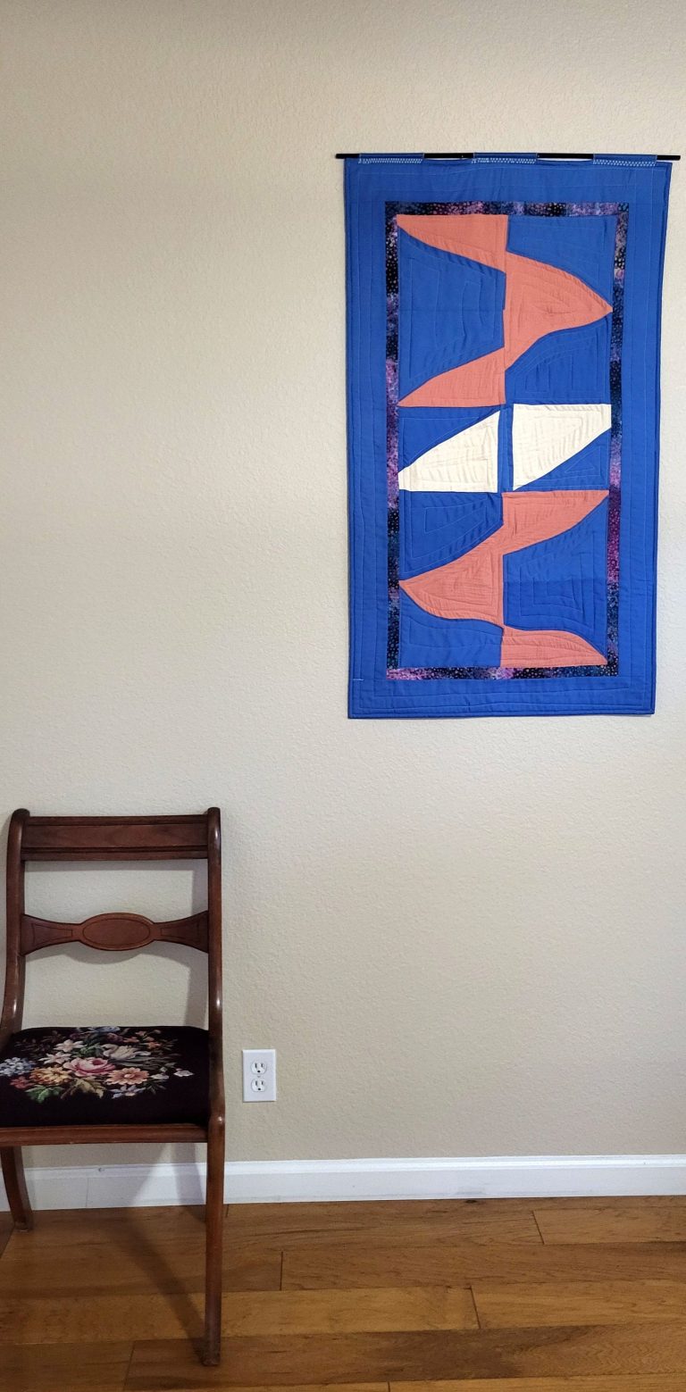 Organic & Imperfect art quilt 34x55 inches $150